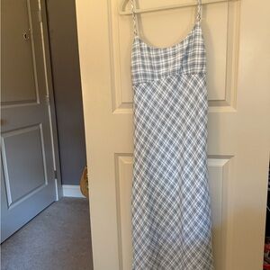 Hollister Asymmetrical Crepe Open-Back Midi Slip Dress